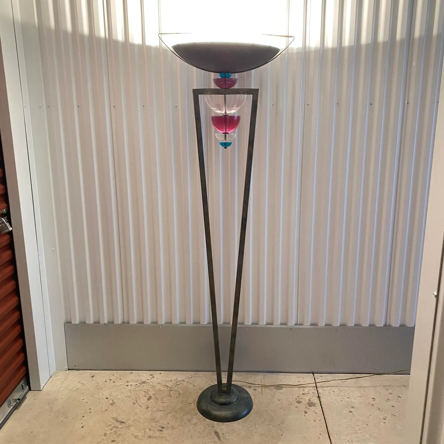 Postmodern Van Teal Lucite and Metal Floor Lamp