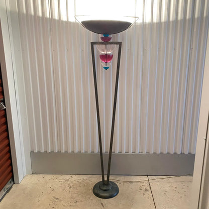 Postmodern Van Teal Lucite and Metal Floor Lamp