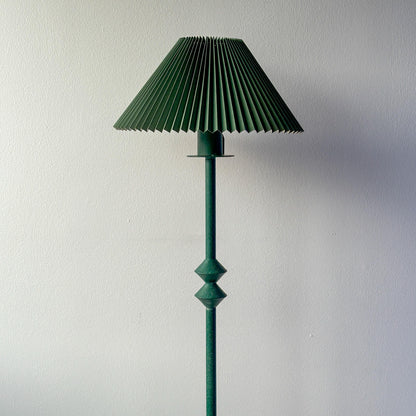 Giacometti Style Iron Floor Lamp With Pleated Shade