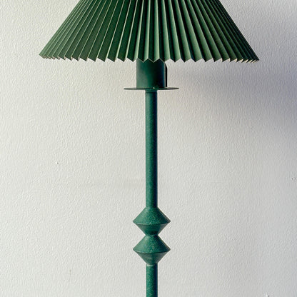 Giacometti Style Iron Floor Lamp With Pleated Shade