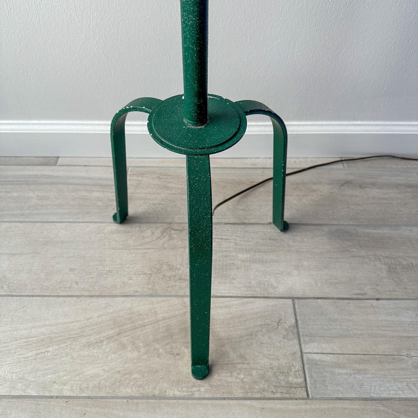 Giacometti Style Iron Floor Lamp With Pleated Shade