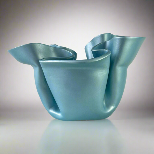 Keith Fortley Handmade Trompe l'Oeil Handkerchief Decorative Ceramic Bowl