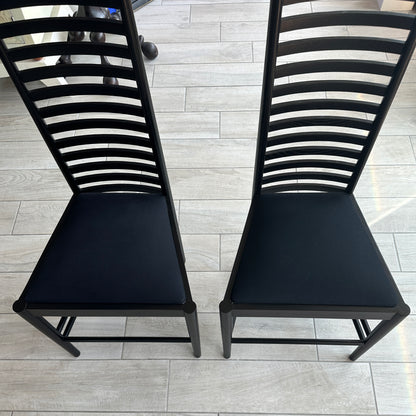 Sculptural Pair of Hill House Chairs Designed by Charles Rennie Mackintosh, 1980s