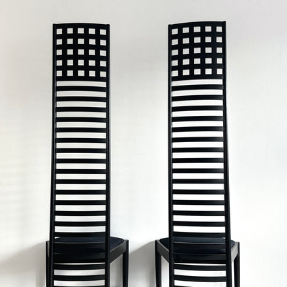 Sculptural Pair of Hill House Chairs Designed by Charles Rennie Mackintosh, 1980s