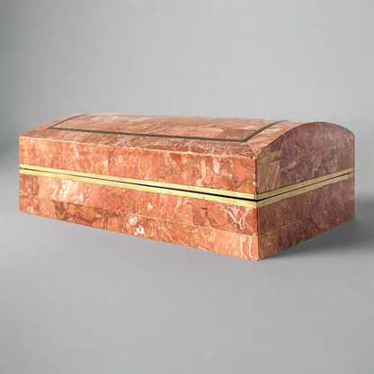 Maitland Smith Stone and Brass Lidded Box