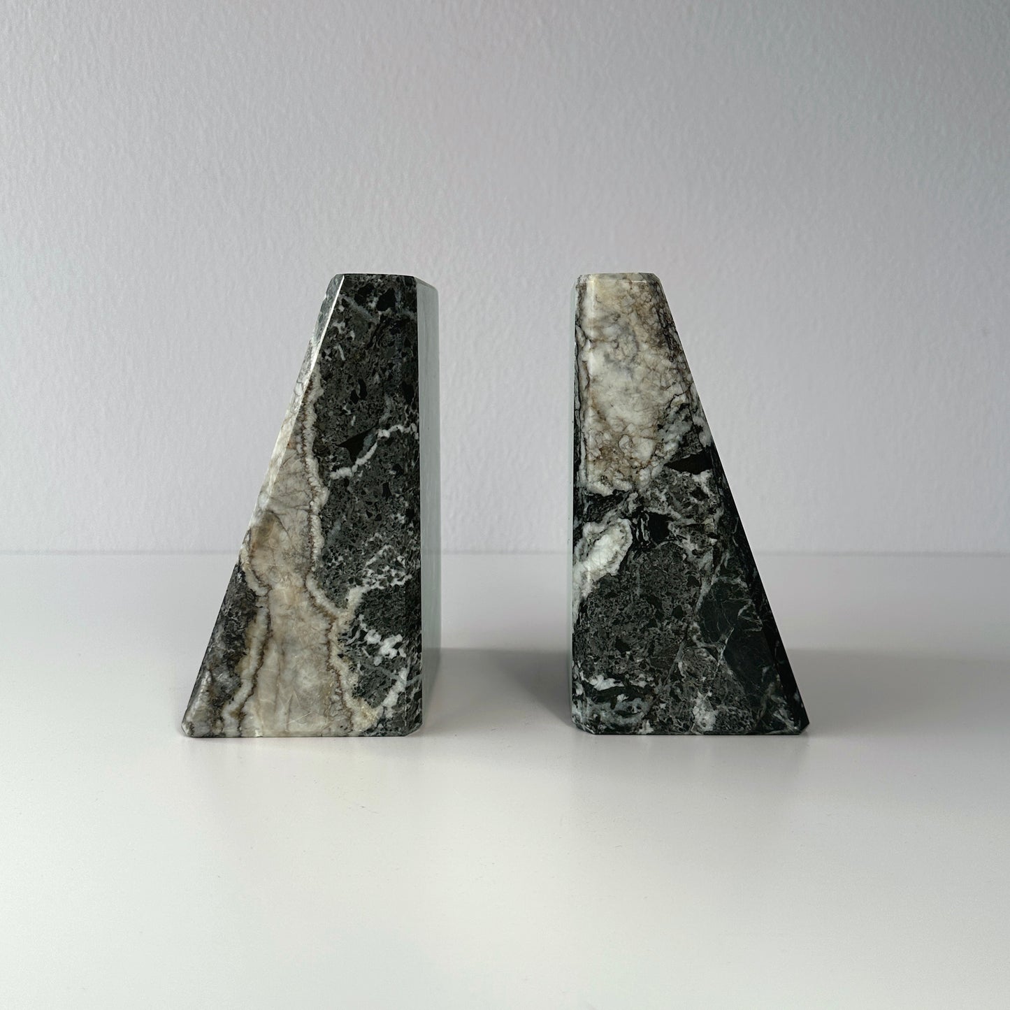 Late 20th Century Green Marble Slanted Bookend Pair