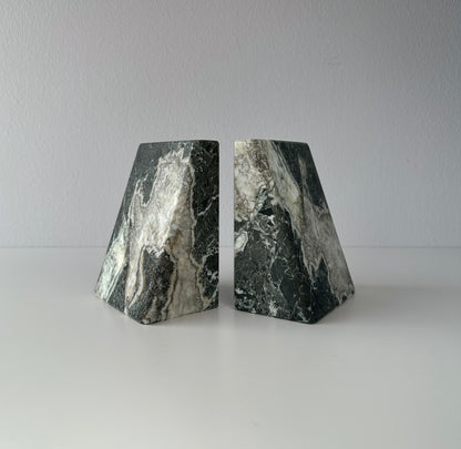 Late 20th Century Green Marble Slanted Bookend Pair