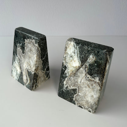 Late 20th Century Green Marble Slanted Bookend Pair