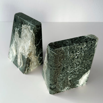 Late 20th Century Green Marble Slanted Bookend Pair