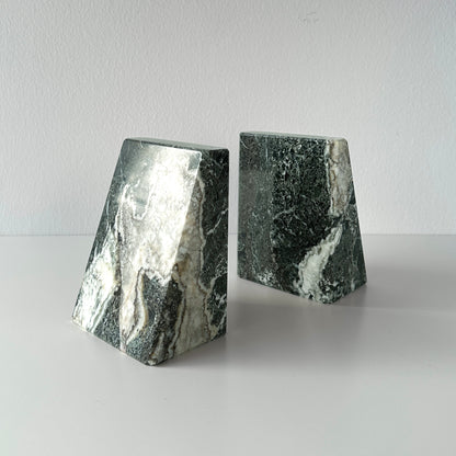 Late 20th Century Green Marble Slanted Bookend Pair