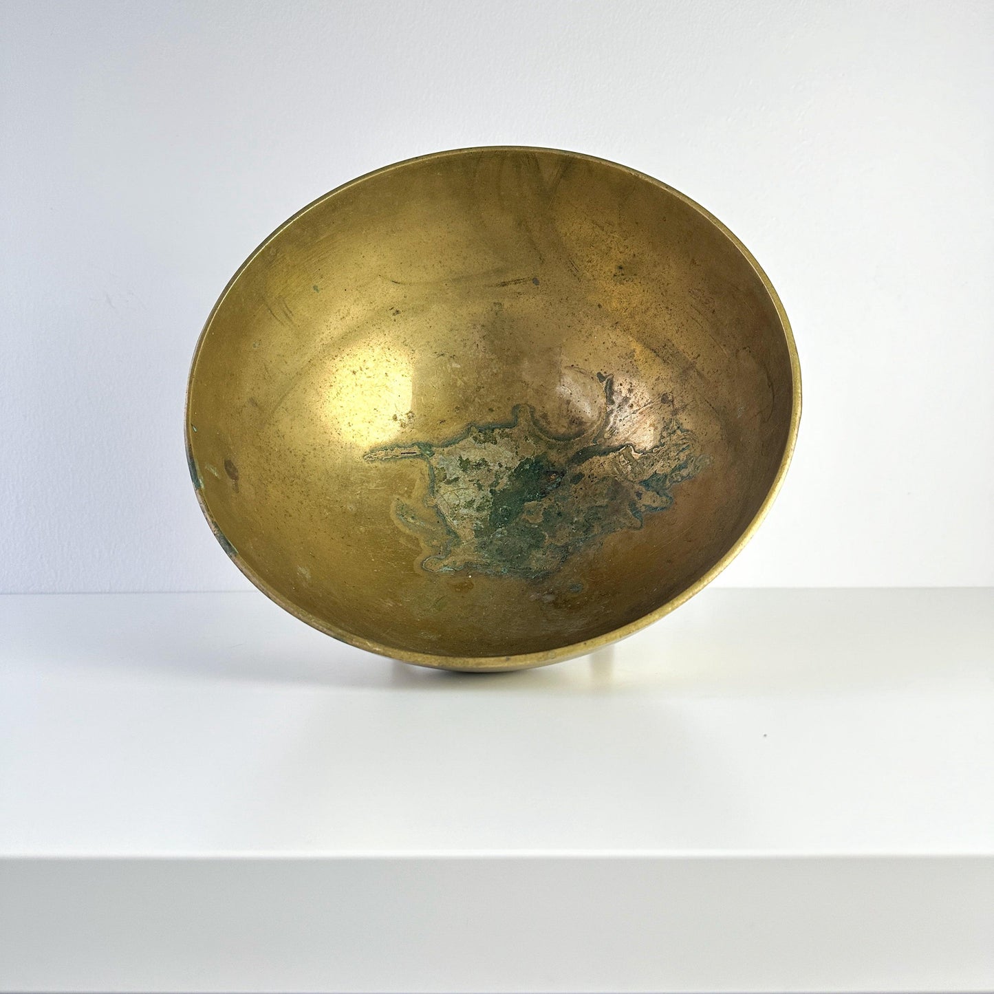 Transitional Solid Brass Footed Decorative Bowl