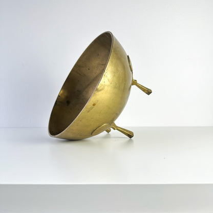 Transitional Solid Brass Footed Decorative Bowl