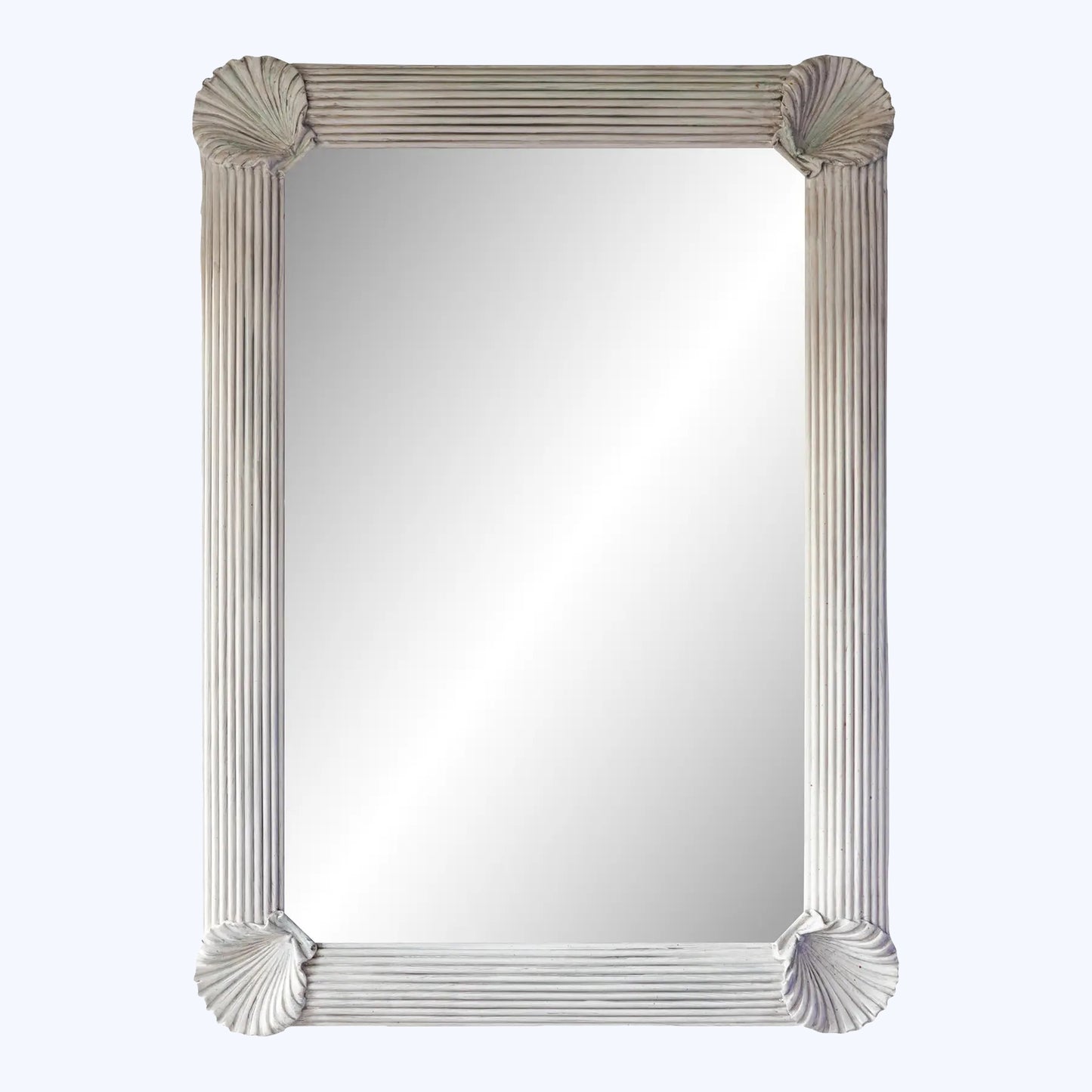 Vintage Pencil Reed Bamboo Shell Mirror