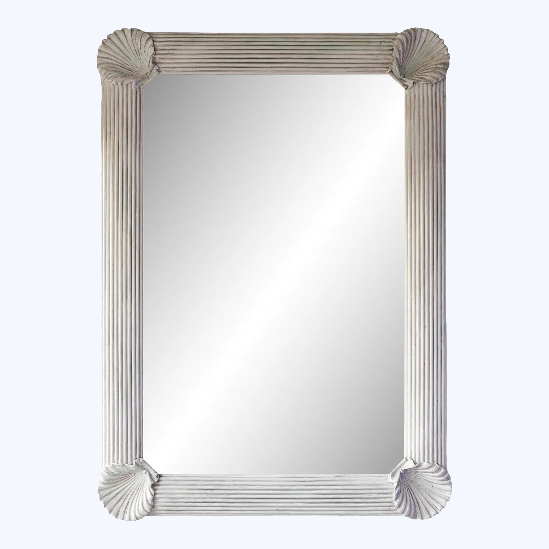 Vintage Pencil Reed Bamboo Shell Mirror