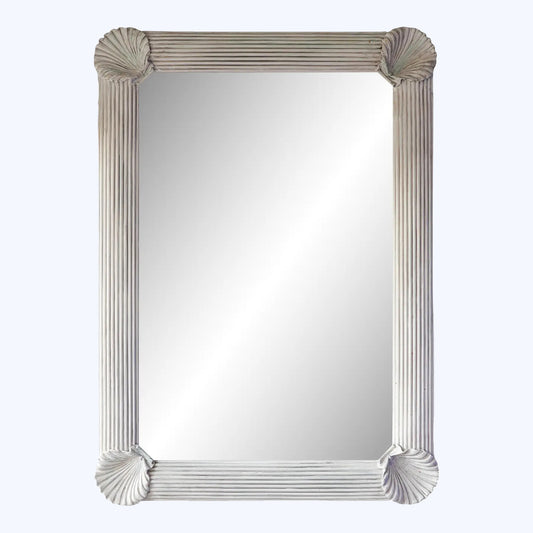 Vintage Pencil Reed Bamboo Shell Mirror