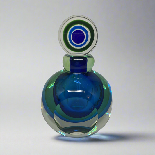 Murano Sommerso Style Glass Op Art Perfume Bottle