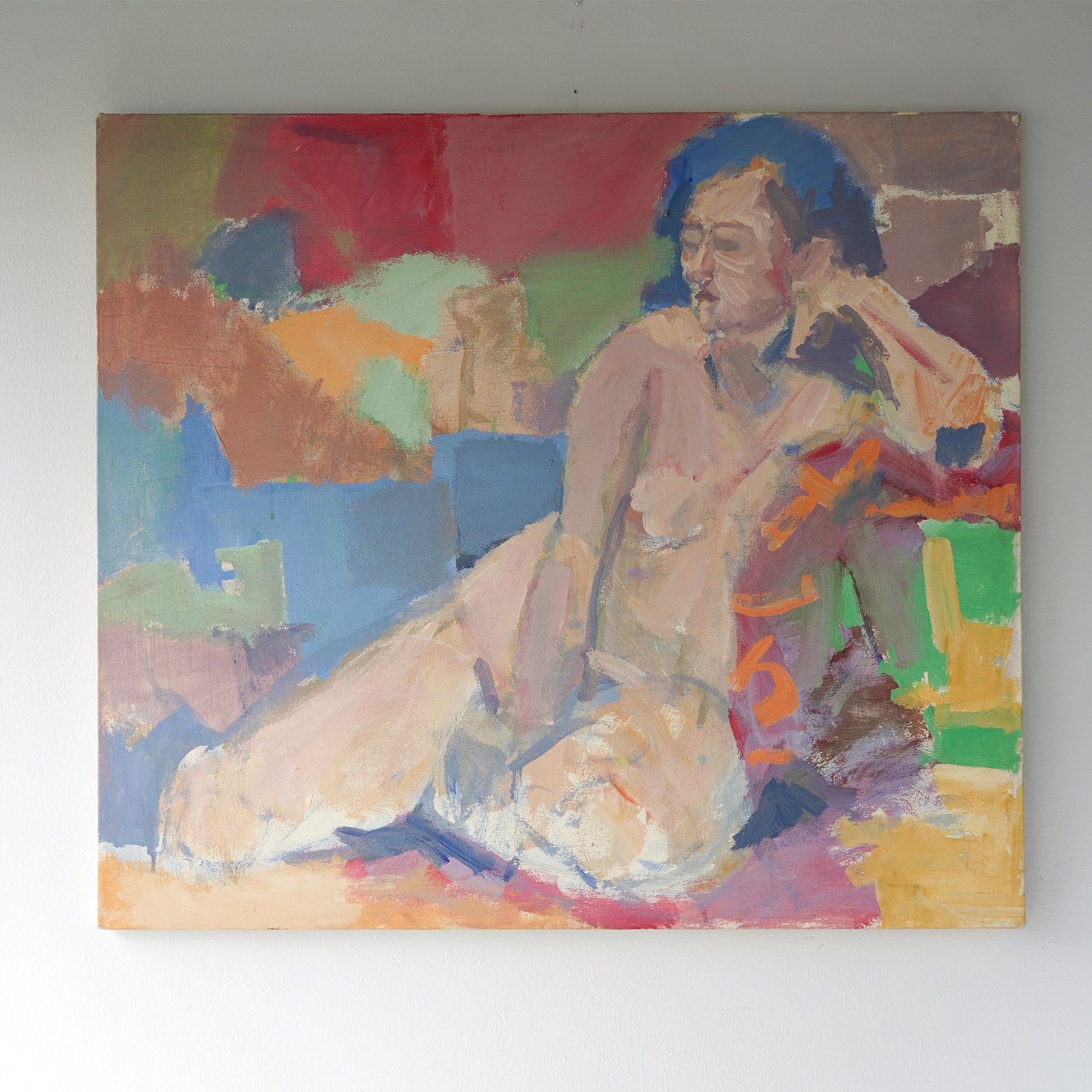 Vintage Modernist Abstract Nude Painting