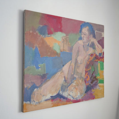 Vintage Modernist Abstract Nude Painting