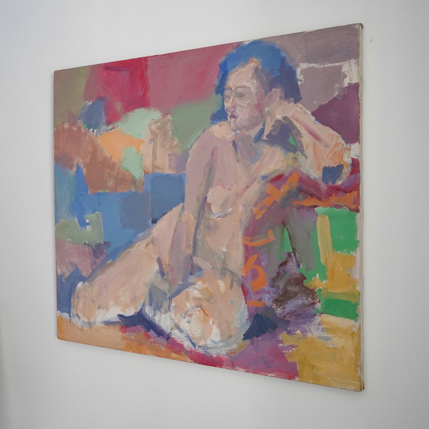 Vintage Modernist Abstract Nude Painting