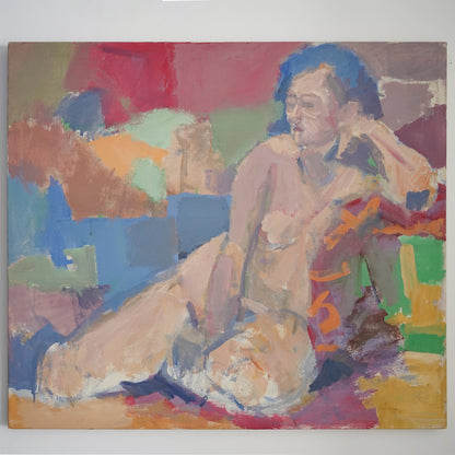 Vintage Modernist Abstract Nude Painting