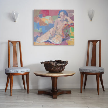 Vintage Modernist Abstract Nude Painting