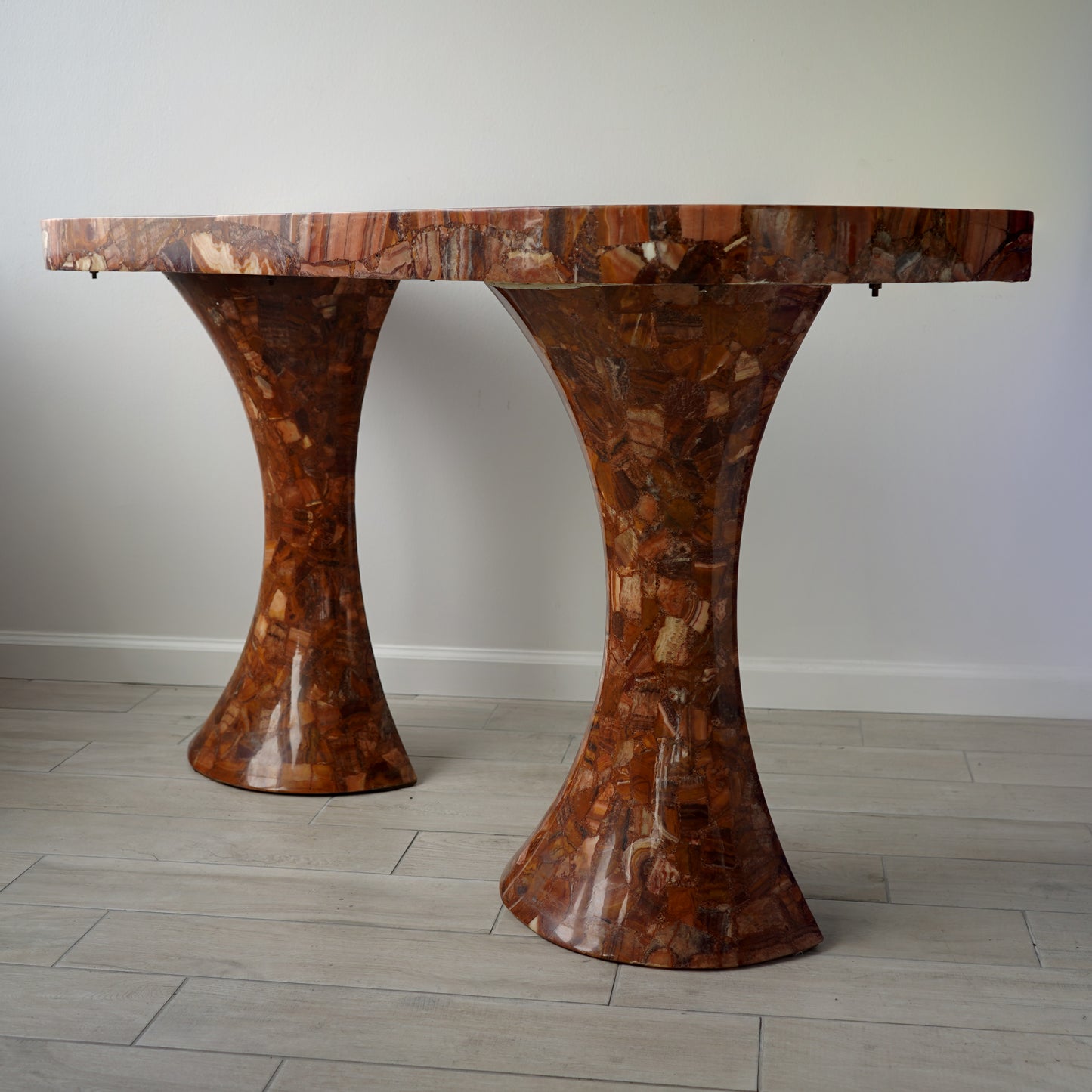 Muller's of Mexico Onyx Double Pedestal Console Table, 1960s