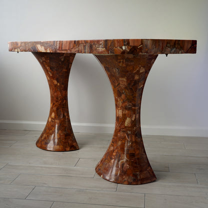 Muller's of Mexico Onyx Double Pedestal Console Table, 1960s