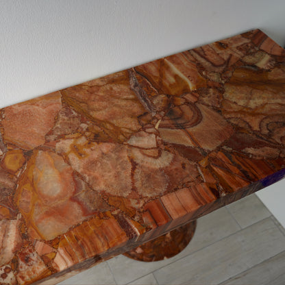 Muller's of Mexico Onyx Double Pedestal Console Table, 1960s