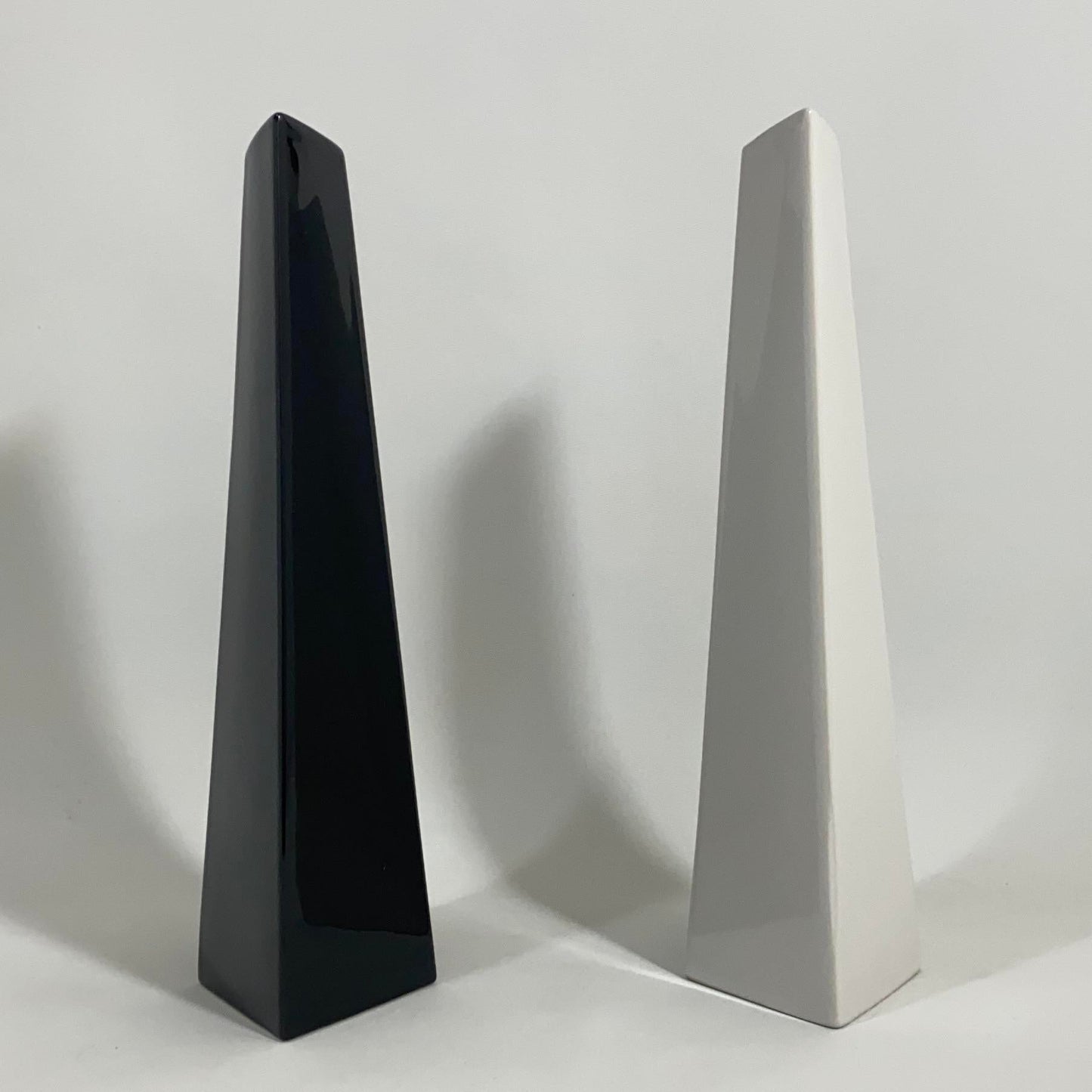 Postmodern Slanted Black and White Vase Pair by Studio Nova