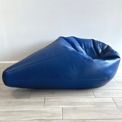 Late 20th Century Zanotta Sacco Style Beanbag Chair In Primary Blue