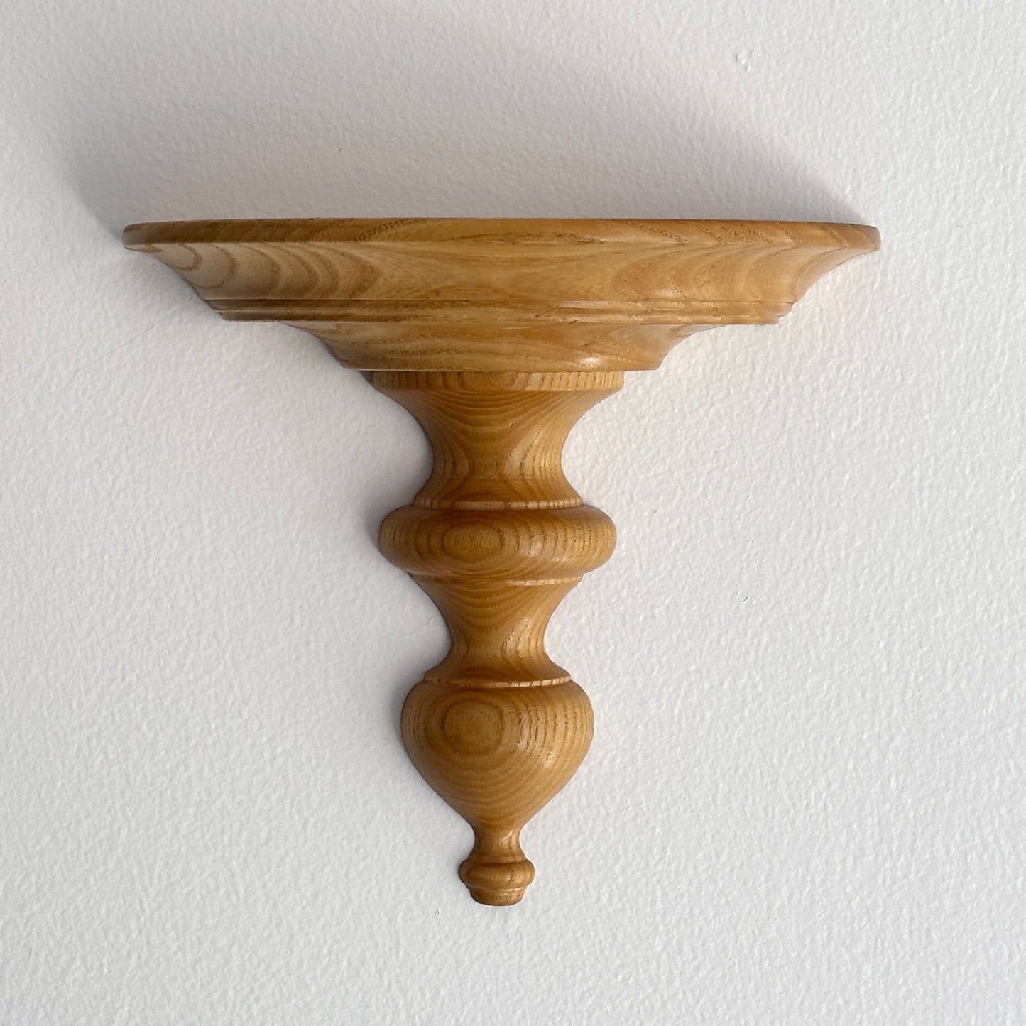 Vintage Carved Oak Wood Wall Shelf Sconces- A Pair