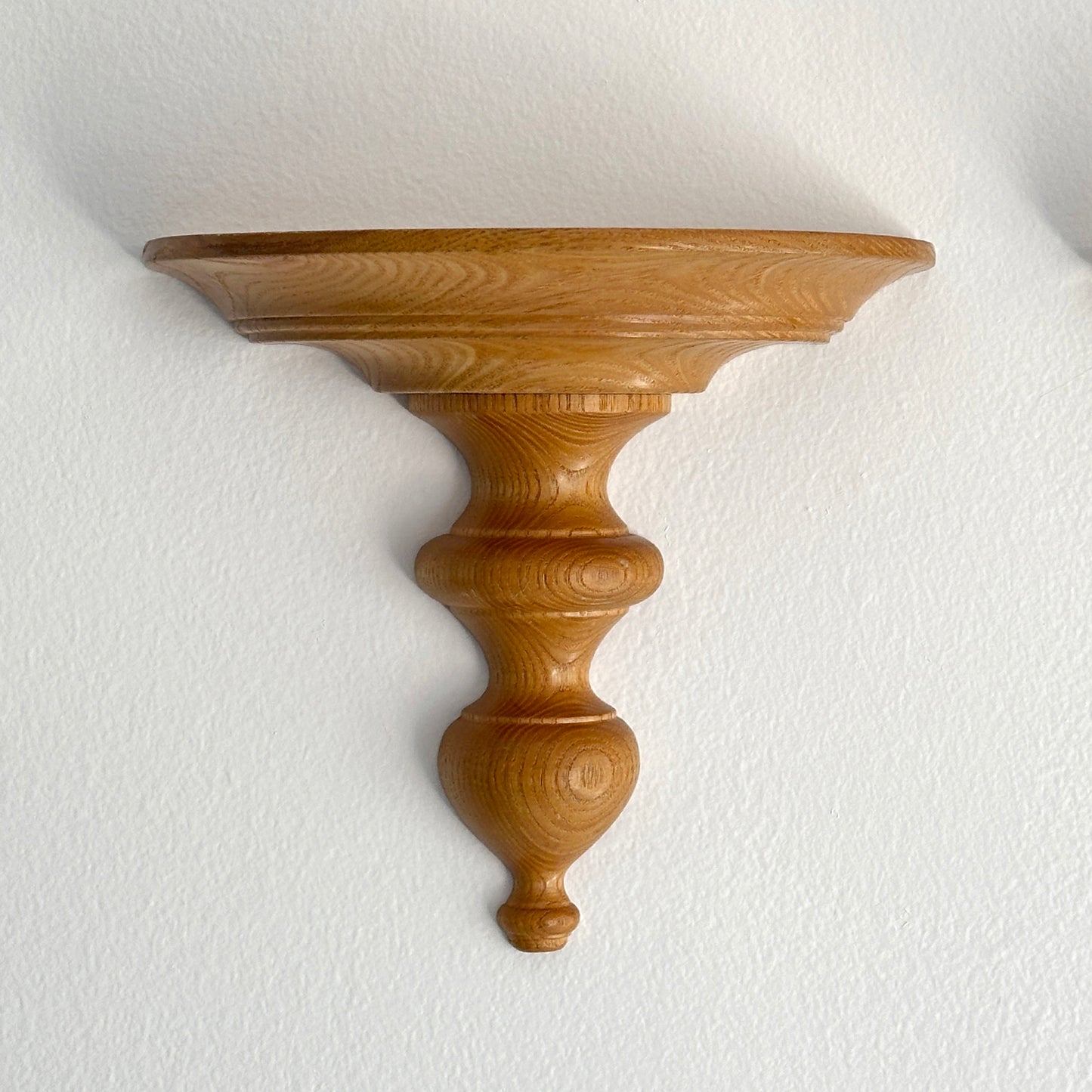 Vintage Carved Oak Wood Wall Shelf Sconces- A Pair