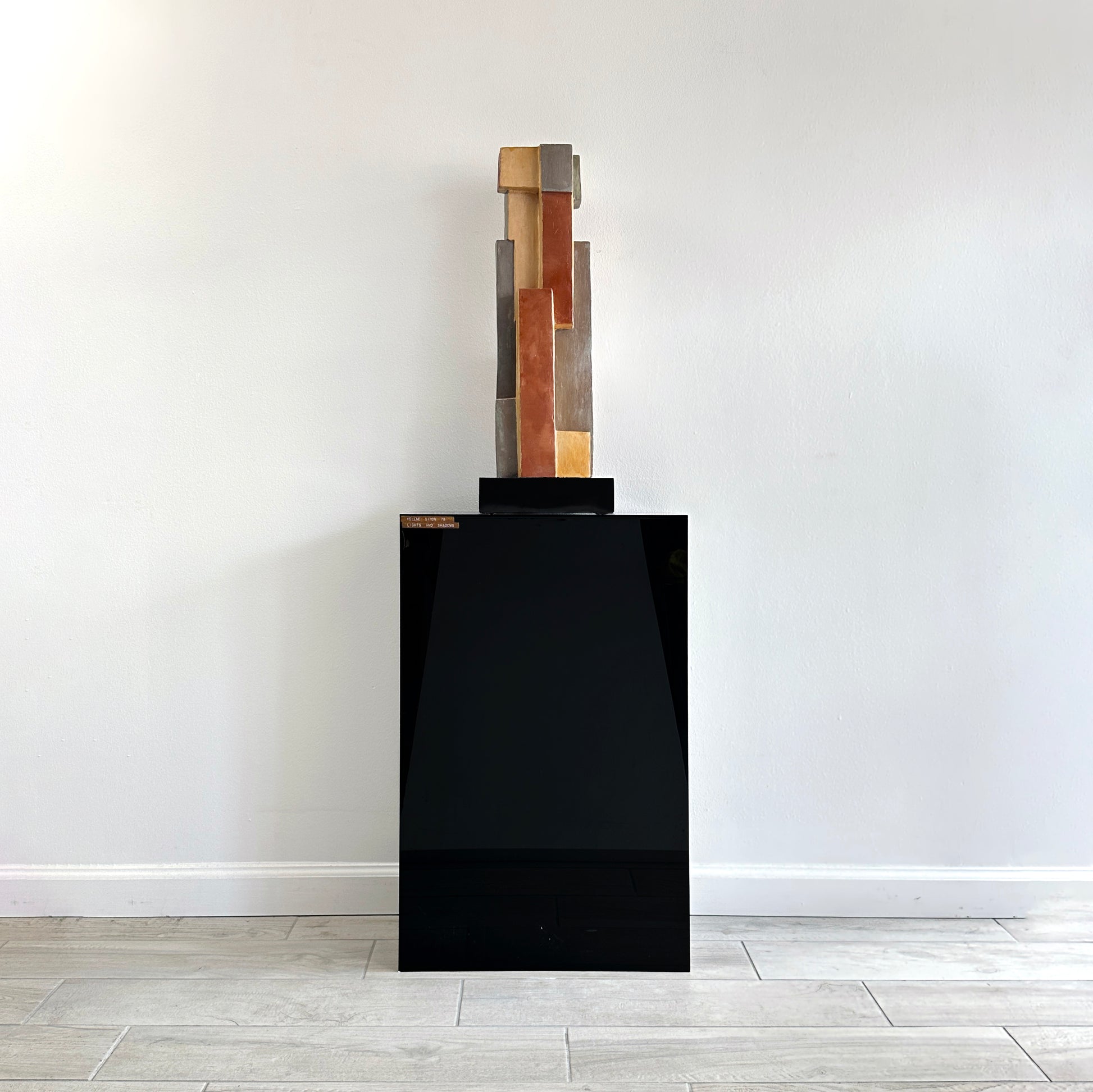 1976 Helen Simon "Lights and Shadows" Sculpture on Lucite Base