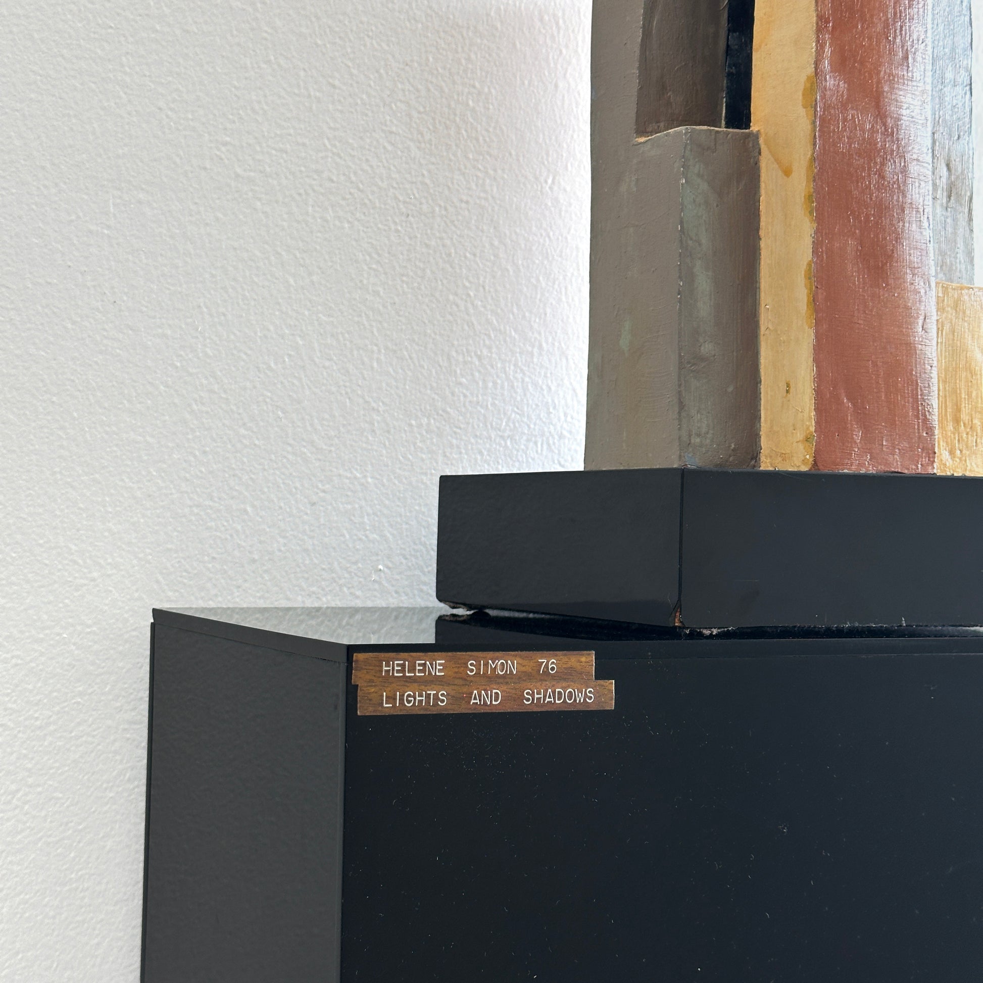 1976 Helen Simon "Lights and Shadows" Sculpture on Lucite Base