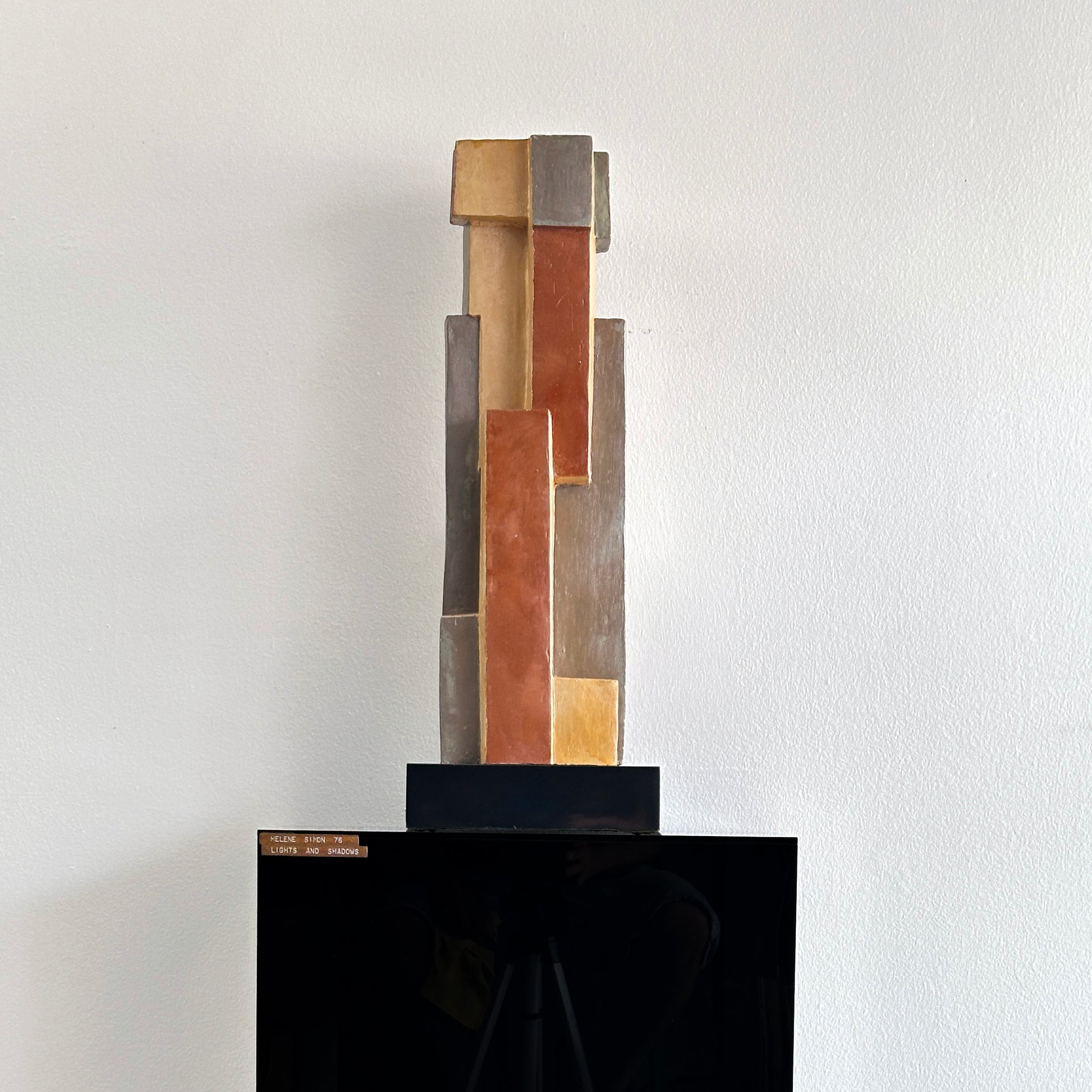 1976 Helen Simon "Lights and Shadows" Sculpture on Lucite Base
