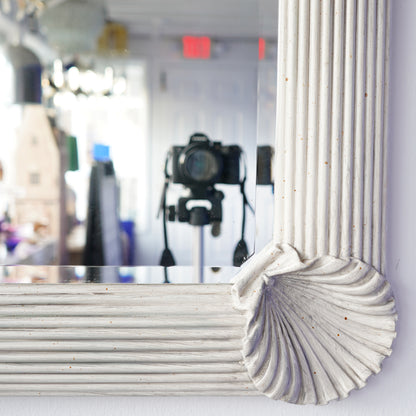 Vintage Pencil Reed Bamboo Shell Mirror