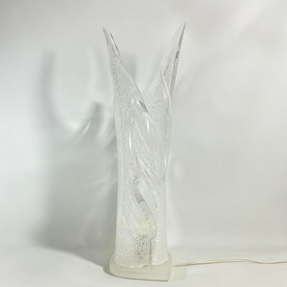 Shlomi Haziza Acrylic Lucite Flame Sculpture Table Lamp