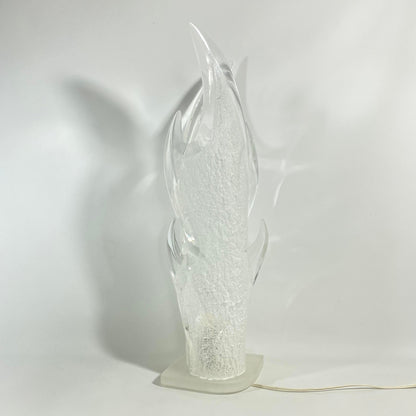 Shlomi Haziza Acrylic Lucite Flame Sculpture Table Lamp