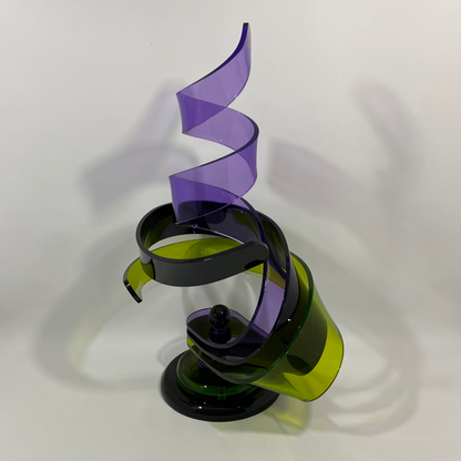 Shlomi Haziza Postmodern Lucite Swirl Ribbon Sculpture