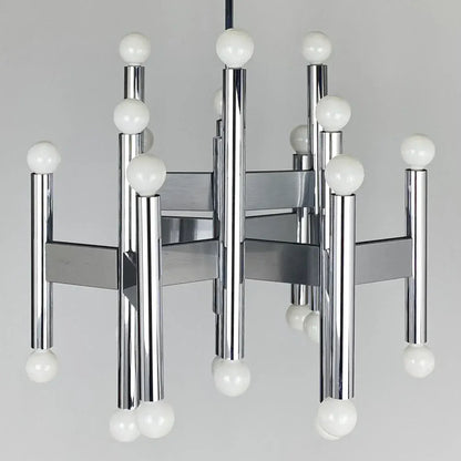 Robert Sonneman 24 Bulb Chrome Chandelier, 1970s