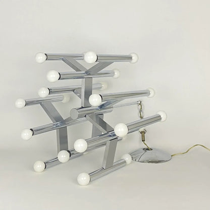 Robert Sonneman 24 Bulb Chrome Chandelier, 1970s