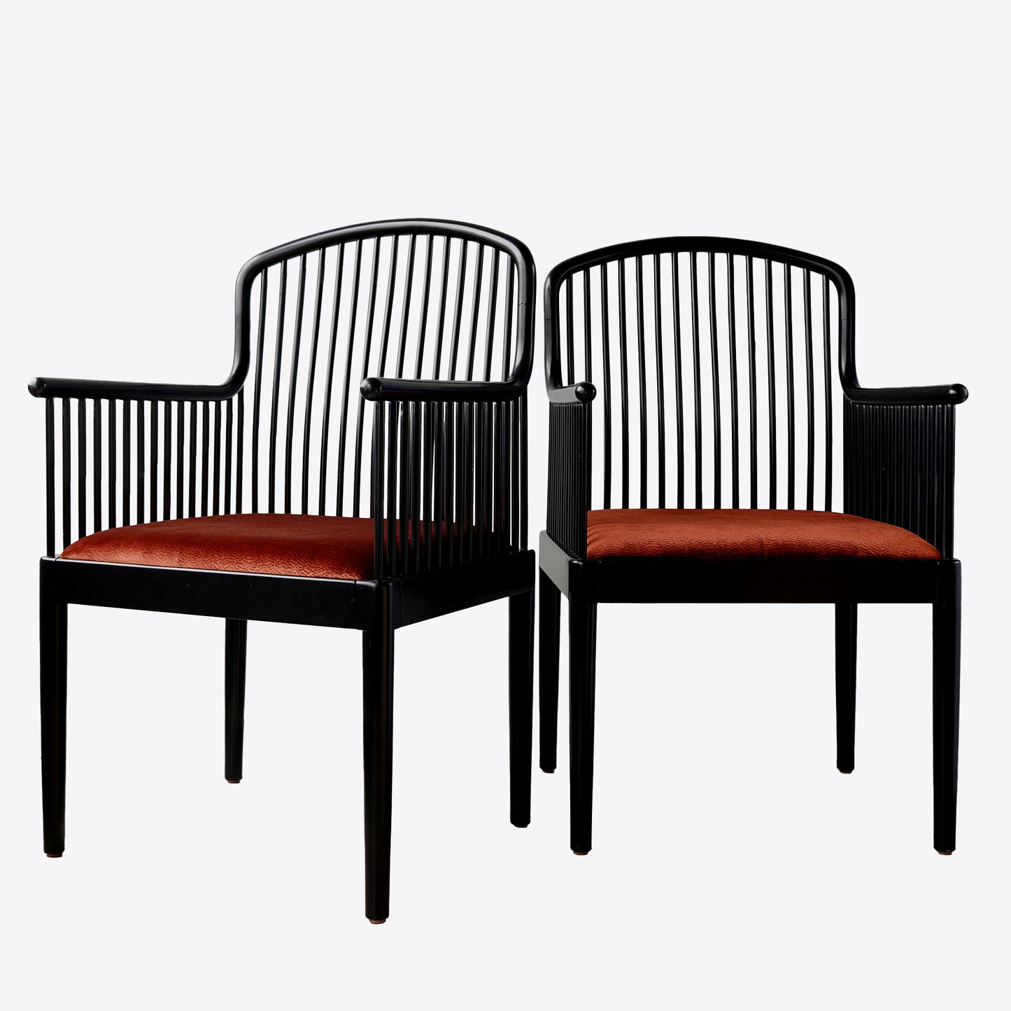 Vintage Stendig "Andover" Pair of Arm Chairs in Copper Rust Velvet
