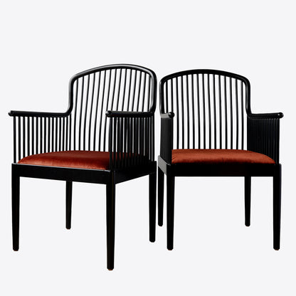 Vintage Stendig "Andover" Pair of Arm Chairs in Copper Rust Velvet