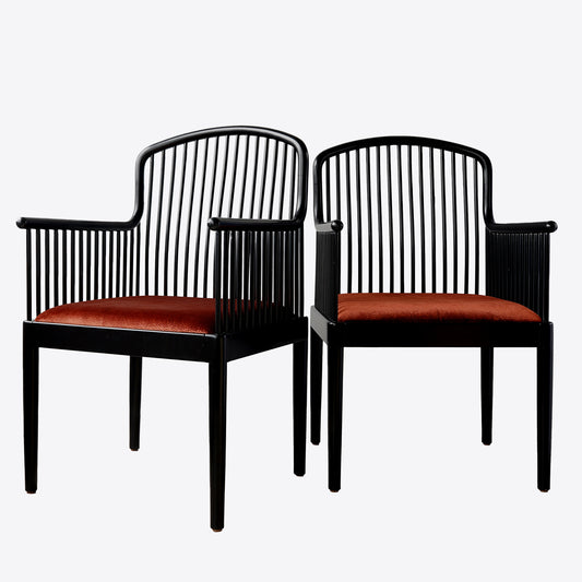 Vintage Stendig "Andover" Pair of Arm Chairs in Copper Rust Velvet
