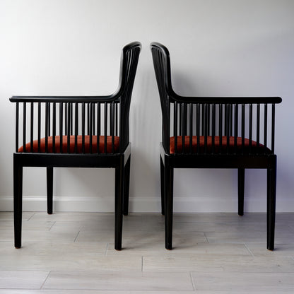 Vintage Stendig "Andover" Pair of Arm Chairs in Copper Rust Velvet