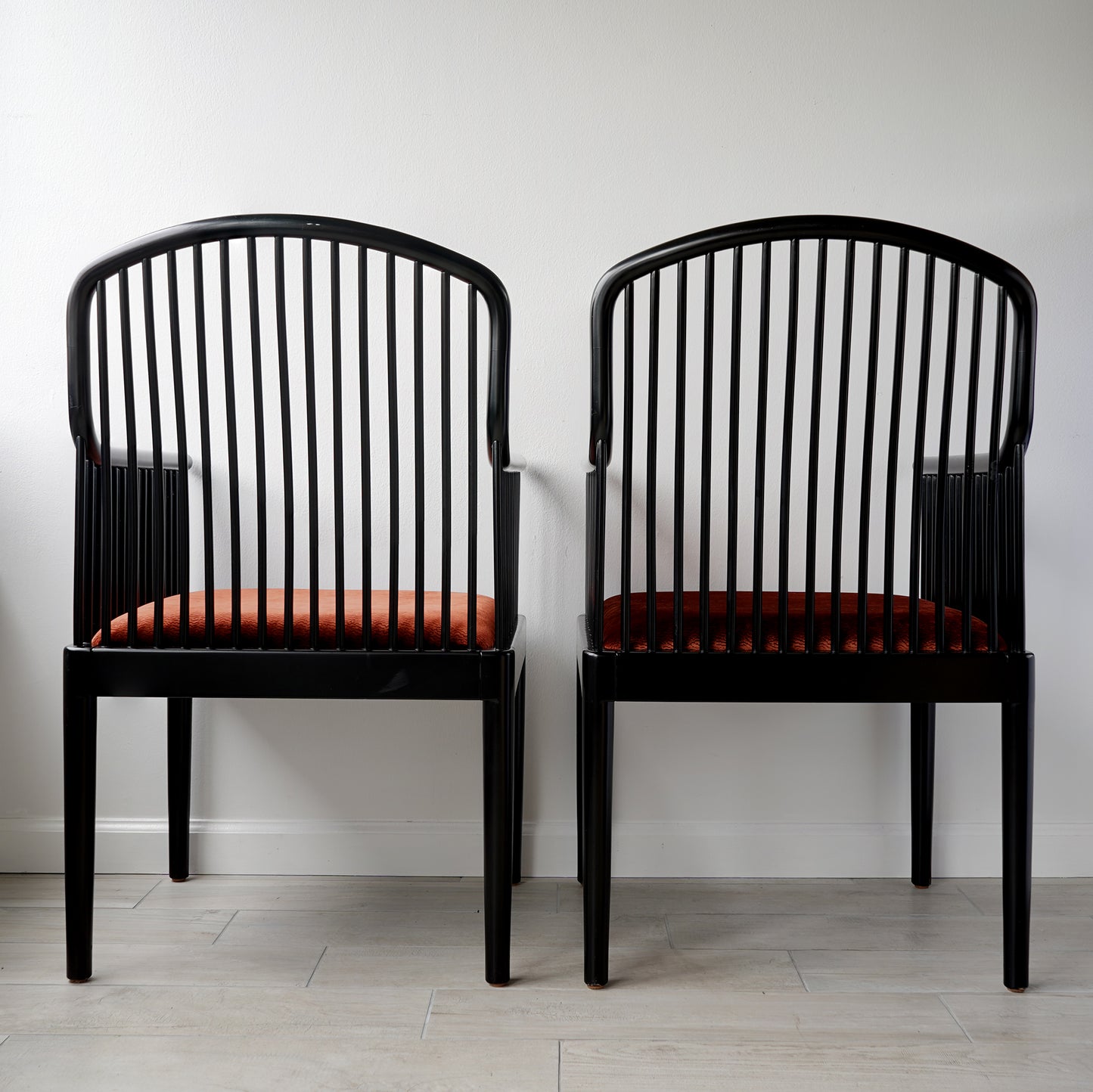 Vintage Stendig "Andover" Pair of Arm Chairs in Copper Rust Velvet