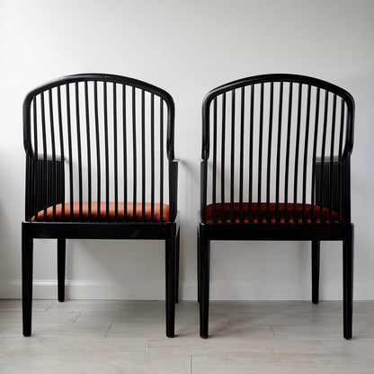 Vintage Stendig "Andover" Pair of Arm Chairs in Copper Rust Velvet