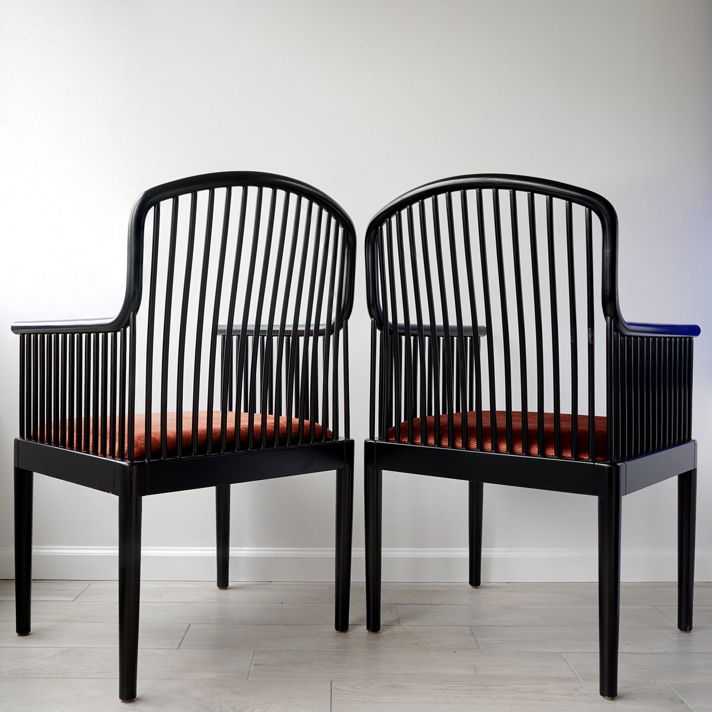 Vintage Stendig "Andover" Pair of Arm Chairs in Copper Rust Velvet