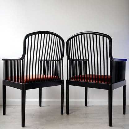Vintage Stendig "Andover" Pair of Arm Chairs in Copper Rust Velvet