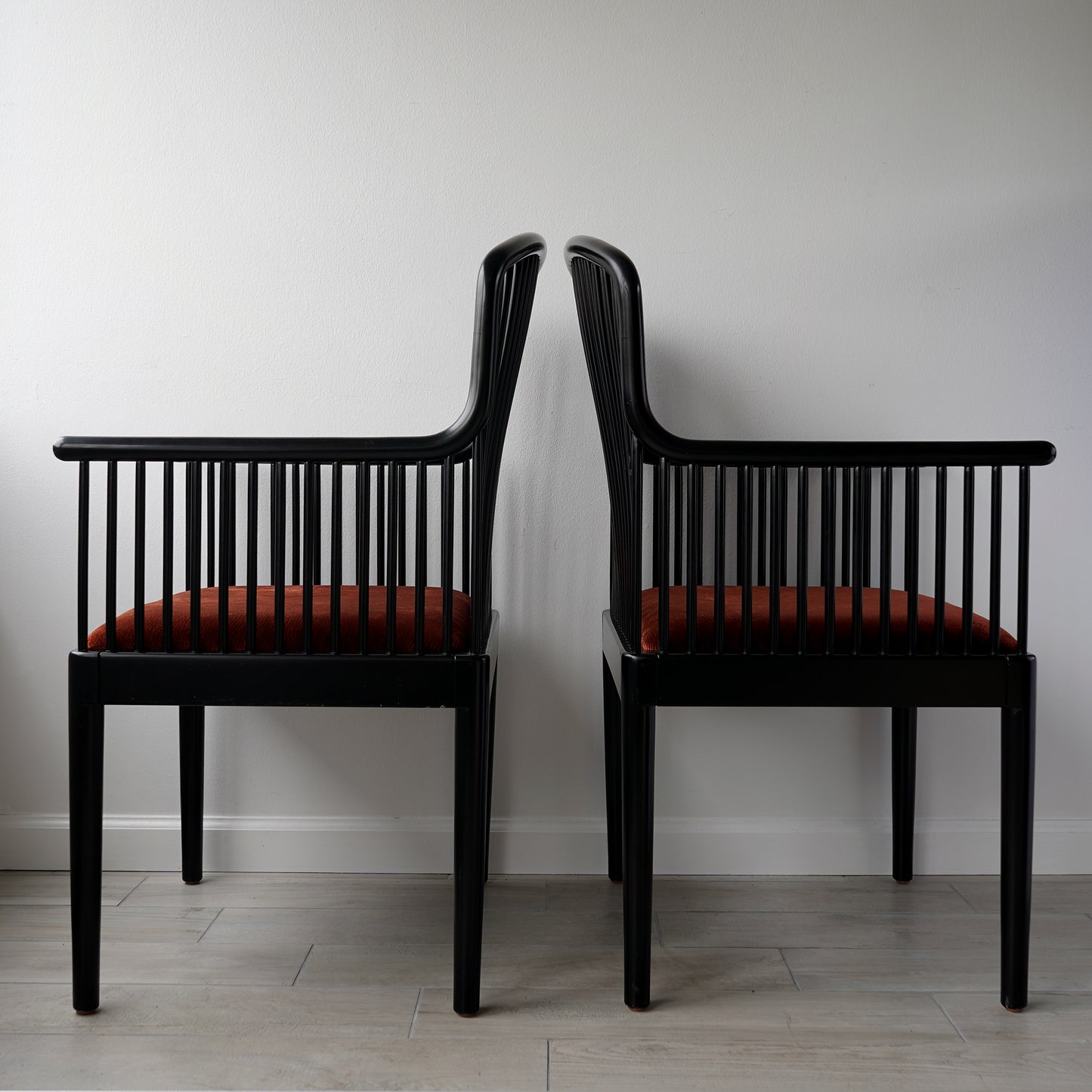 Vintage Stendig "Andover" Pair of Arm Chairs in Copper Rust Velvet